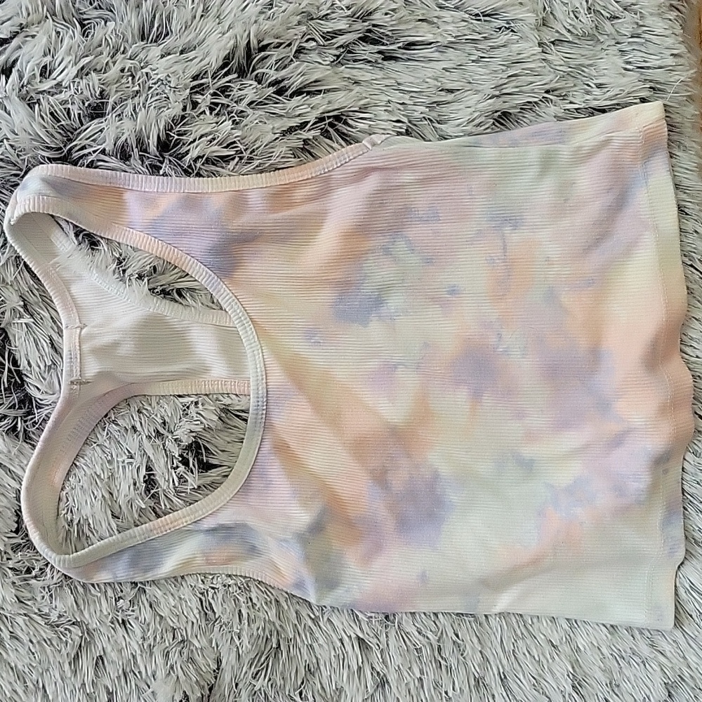 Pastel tie die tight crop top